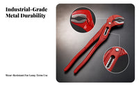 Sliding Adjustment Quick-Adjustable Plier Red Handles Angled Jaw Plier