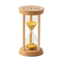 Wooden Hourglass Natural Wood Sandglass Tabletop for Desk, Tooth Brushing, Kids