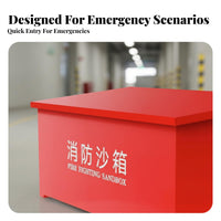 Fire Sand Box Large Capacity Red Fire Box Heavy-Duty Construction Flood Control Sand Container for Firefighters, Gas Stations, Public Buildings