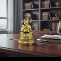 Brass Deity of Prosperity Statue Traditional Craftsmanship Chinese Wealth God Statue Auspicious Charm Chinese Wealth Deity Figurine
