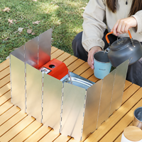 16-Panel Aluminum Alloy Wind Screen, Foldable & Windproof for Outdoor Cooking, Lightweight Camping Shield with Carrying Bag