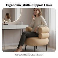 Shell rear Vanity Chair Light Luxury aesthetic Upholstered Stool Supportive rearrest dense Foam padding for Home Decorators
