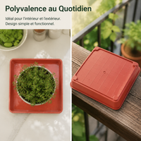 40cm Square Flower Pot Saucer, Red Synthetic Flower Pot Tray, for Indoor and Outdoor Plants