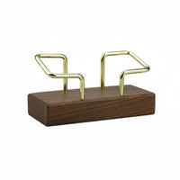Card Holder with Wooden Base Desktop Business Card Holder Compact for Professionals