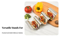 Stainless Steel Taco Stand Rust-Resistant Taco Shell Holder Wave Food Stand for Party Hosts, Restaurants, Buffets, Parties