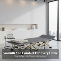 Space-Saving Cushioned Portable Lounger Quick Setup Folding Camp Lounger Strong Load-Bearing Capacity Guest Bed Padded Surface for Office Workers, Caregivers, House Guests, Home, Travel, Hospital, Camping