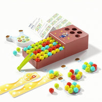 Marble Game with Tongs Tabletop Ball Matching Toy Desktop Sorting Game Interactive Portable for Preschoolers, Classroom