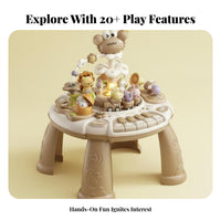 Multi-Functional Toddler Music Desk Parent-Child Interaction 2-in-1 Musical Learning Station With Lights Infant Toy Adjustable Volume for Babies 6-18 Months, Infants, Toddlers, Playroom, Nursery, Living Room, Home