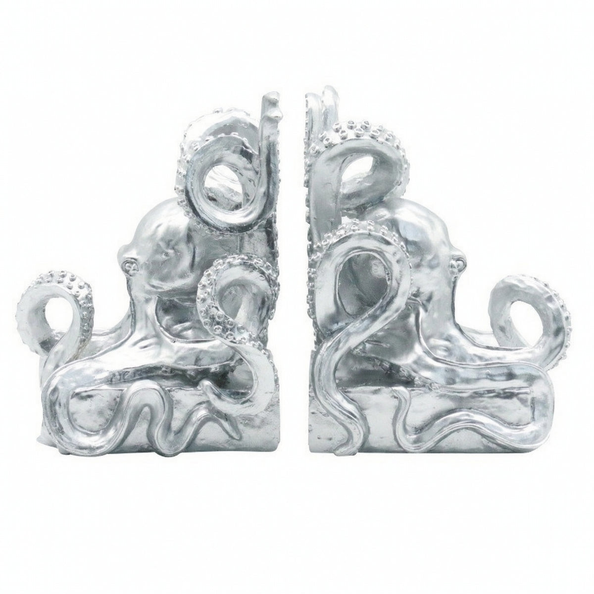 Ocean-Themed Squid Bookends Nautical Bookends with Tentacles Decorative Book Holders Sculptural for Living Room