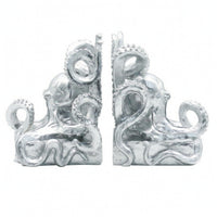 Ocean-Themed Squid Bookends Nautical Bookends with Tentacles Decorative Book Holders Sculptural for Living Room