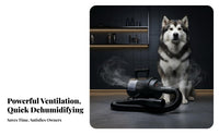 Quick Drying Heated Pet Grooming Blower 2400W Engine Pet Grooming Blower with Heater 3 Interchangeable Nozzles Force Air Dog Dryer Even Heating Technology for Large Dogs, Professional Groomers