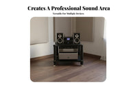 Vibration Damping High-Fidelity Amplifier Shelving Unit Shock Absorbing Multi-Tier Amplifier Stand Steel Frame Construction Multi-Tier Audio Component Rack Heavy Duty for Audiophiles, Home Theater, Listening Room