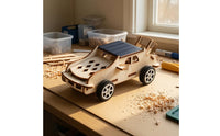 Laser-Cut Wooden Car Model Slotjointly Solar-Powered Car Toy