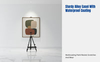 Alloy Art Easel, Foldable Adjustable Stand with Double-Sided Board, Metal Tray, Art Bag, Fasteners, for Outdoor Painting