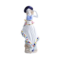 European-Style Ceramic Figurine Glazed Female Figurine Glossy Ceramic Statue Painted for Collectors