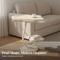 Movable Sofa Side Table Sturdy Frame Sofa Snack Table Modern Small Nightstand Rounded Edges Home Furniture for Bedroom