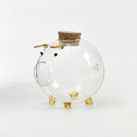 Glass Piggy Bank Transparent Piggy Bank Clear Money Box for Kids, Collectors, Desk, Shelf, Bedroom
