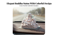 High-End Laughing Buddha Car Ornament Creative Design Ceramic Maitreya Buddha Statue Symbol of Luck and Prosperity Good Fortune Charm for Buddhists, Essence Ual Individuals, Homeowners, Vehicle Interior, Desktop, Meditation Space, Living Room