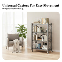 Foldable Shelving Unit Installation Storage Rack No Assembly Required Home Furniture for Apartment Dwellers, Homeowners, Bedroom, Kitchen, Closet