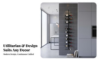 Vertical Vino Display Wall-Mounted Design Vertical Vino Rack Space-Saving Bottle Holder for Restaurant Owners, Homeowners, Dining Room, Under Stairs