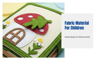 3D Fabric Busy Board, Montessori Educational Book, Mushroom House, Cartoon Activity Toy for Kids