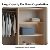 Large Capacity Foldable textile Storage Chest Stackable Clothes Container with Handles Closet Organizer Sturdy Frame for Families, Students, homeowners, Bedroom, Dorm Room, Under Bed, Garage