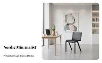 Armless Side Chair Nordic Design Aesthetic Molded Plywood Chair Bentwood Construction Ergonomic Backrest for Adults, Kitchen