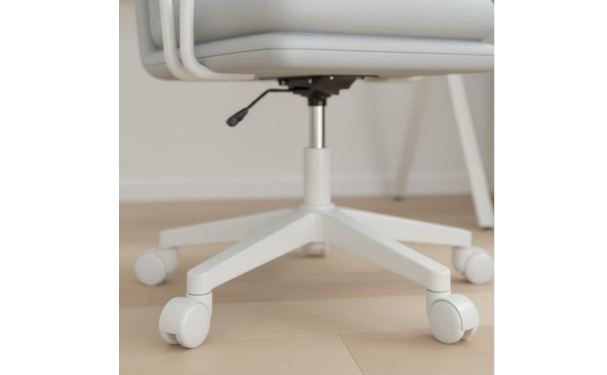 Comfortable Padded Computer Chair with Wheels Modern Design Rolling Swivel Task Chair Support Easy to Clean for Employees, Students, Workstation, Bedroom, Study Room