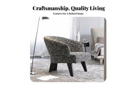 Highrear Armchair Nordic Aesthetic Lounge Chair Minimalist Design Sturdy Wood Frame for Homeowners, Living Room, Perusing Corner