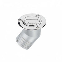 Angled Petrol Filler Neck Cast Piece Hinged Cap Petrol Filler Angled Neck Deck Fill for Boat Owners, RV