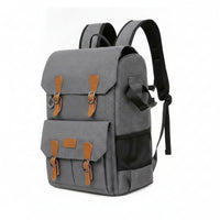 Rain Cover Waterproof Camera Backpack Padded Clamshell Camera Backpack 17-Inch Laptop Compatible