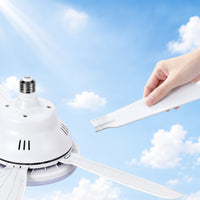 E27 Screw-in Ceiling Fan Light Modern Socket Fan Light Detachable Blades Fixture Compact for Bedroom, Living Room