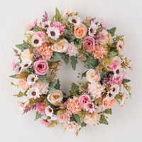 Artificial Flower Wreath Lifelike Silk Flower Wreath Decorative Indoor for Entryway, Entryway