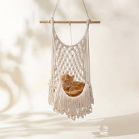 Woven Macrame Cat Sling Indoor Cat Sling Bed Soft Pet Furniture Cozy for Window