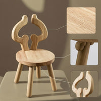 Natural Wood Stool with Backrest Wooden Children's Chair Easy to Clean Kids Stool Safe for Playroom