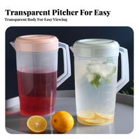 Measurement Markings Large Capacity Cold Water Jug Food-Grade PP Material Plastic Pitcher with Lid Complimentary for Hosts, Kitchen