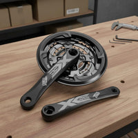 Anodized Finish Square Taper Crankset High-Strength Carbon Steel Aluminum Alloy Crank Arms Seamless Shifting Cycle Component Shock-Absorbing Resistant for Cyclists