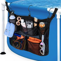 Metal Hooks Mesh Hanging Storage Bag Adjustable Buckles Foldable Hanging Storage Bag Multiple Pockets