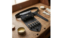 Vial Holders Medieval Waist Bag Rune-Like Patterns Viking Pouch Metal Studs Cosplay Belt Bag Front Flap for Cosplayers