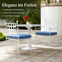 Metal garden furniture set, 2-piece balcony furniture dining group for outdoor, waterproof & weather-resistant, 50cm seat width