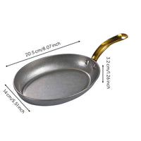 Oval Serving Plate with Handle Retro Metal Steak Plate Heavy Duty Tableware for Hosts