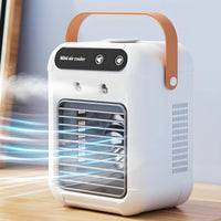 Compact White Mini Air Cooler Ventilated Mini Air Cooler Plastic Personal Cooling Fan Polished Finish for Table, Desk