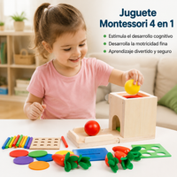 4-in-1 Wooden Activity Box, Educational Toy for Toddlers 3+, Fine Motor Skills and Early Learning