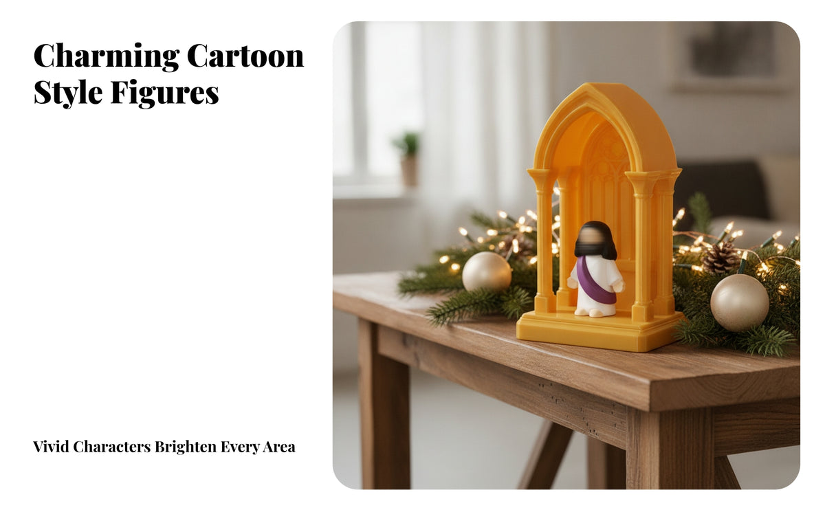 Architectural Miniature Stone-Like Finish Tabletop Figurine Display Molded Arched Backdrop Figurine