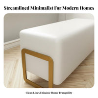 Minimalist Design Narrow Entryway Stool Light Luxury aesthetic Upholstered Bench Space-Saving Long Ottoman Multi-Purpose Use for Apartment Dwellers, Interior Decorators, Hallway, Walk-in Closet, dressing area, Commercial Spaces