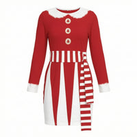 Long Sleeve Form-Fitting Dress Festive Apparel for Women, Christmas Parties, Stage Performances, Themed Events