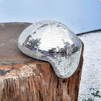 Handmade Mosaic Mirror Ornament Reflective Disco Ball Ornament Foam Base Mirrored Dome Decor