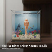 1:64 Scale Diver Model Paintable Miniature Landscape Figure Unpainted Diver Figure DIY Undertaking Hobby Supply High Accuracy