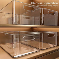 Storage Boxes for Shelves, Stackable Organizer for Wardrobe Multi-functional Desk Container, PET for Desktop & Fridge, Multiple Sizes