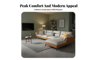 sectional Fabric Sofa Nordic Design sectional Chaise Sofa sturdy Wood Frame Living Room Furniture for Apartment Dwellers, Homeowners